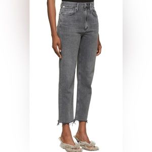Citizens of Humanity Grey Daphne Crop High-Rise Stovepipe Jeans 23